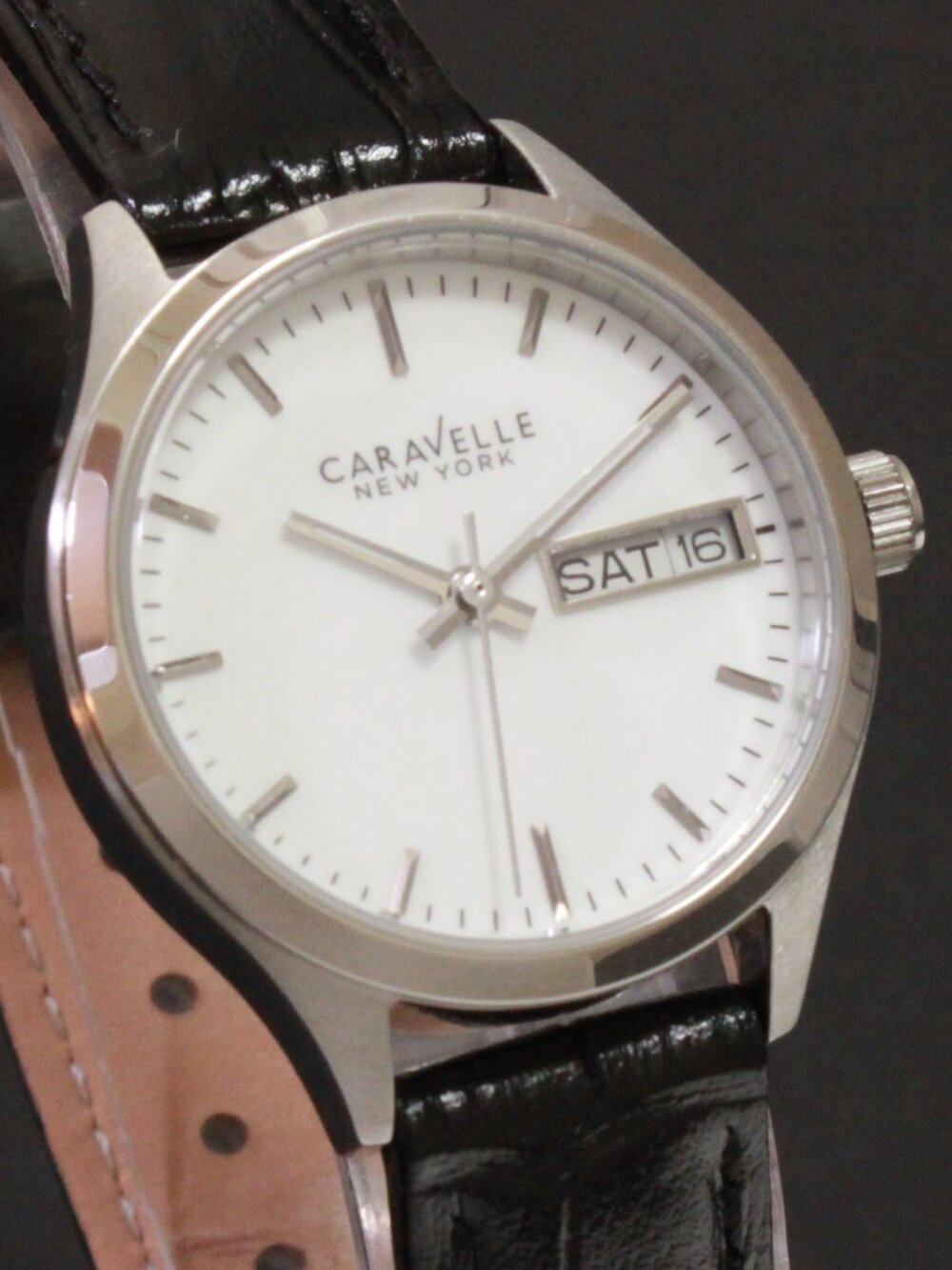 Caravelle New York by Bulova Ladies Dress Watch White Dial Raised Indices 30mm - Picture 5 of 9